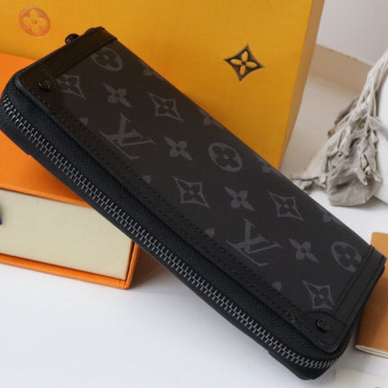 TRUNK ZIPPY WALLET 19.5 BLACK MONOGRAM CANVAS