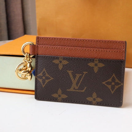 CHARM CARD HOLDER BROWN MONOGRAM CANVAS