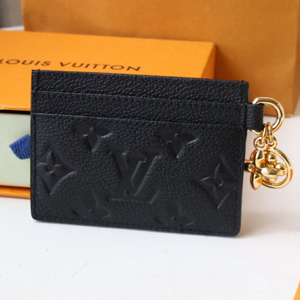 CHARM CARD HOLDER BLACK MONOGRAM CANVAS