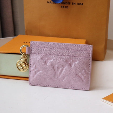 CHARM CARD HOLDER PINK MONOGRAM CANVAS