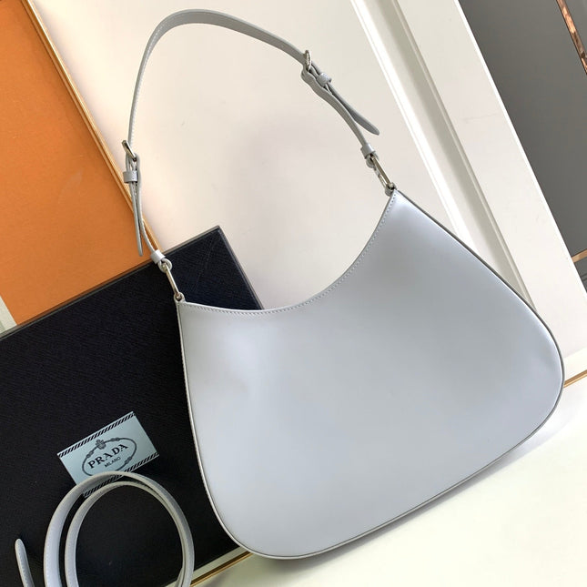 CLEO 30 GREY BRUSHED LEATHER SHOULDER BAG