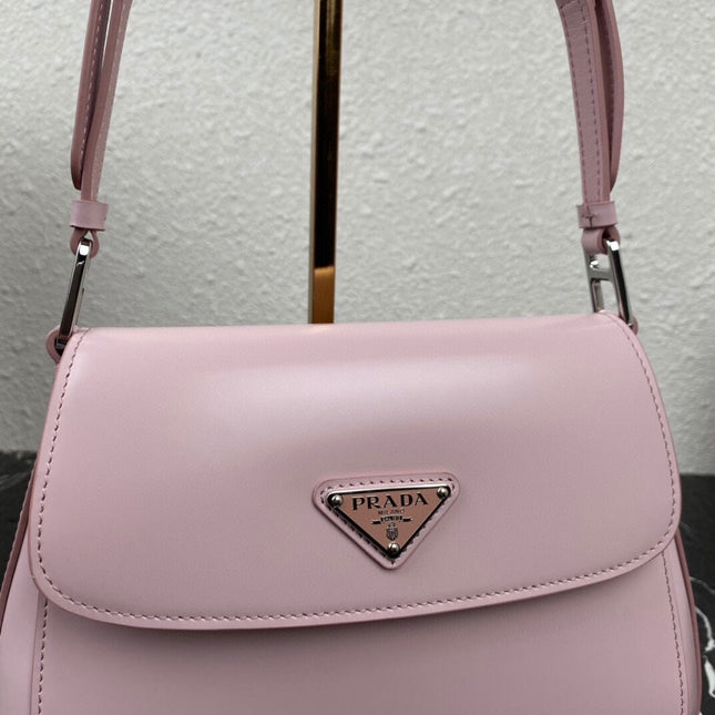 CLEO 24 PINK BRUSHED LEATHER SHOULDER BAG