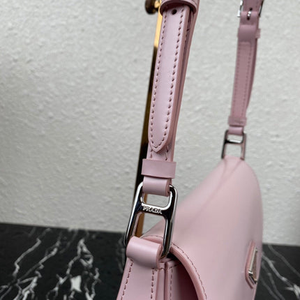 CLEO 24 PINK BRUSHED LEATHER SHOULDER BAG