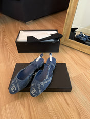 slingbacks blue denim