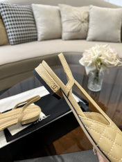 slingbacks beige quilted calfskin