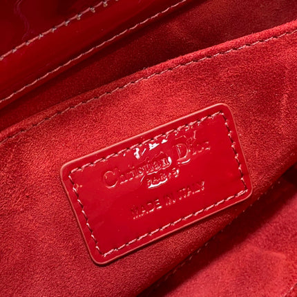 MEDIUM LADY D-JOY 26 RED PATENT CALFSKIN