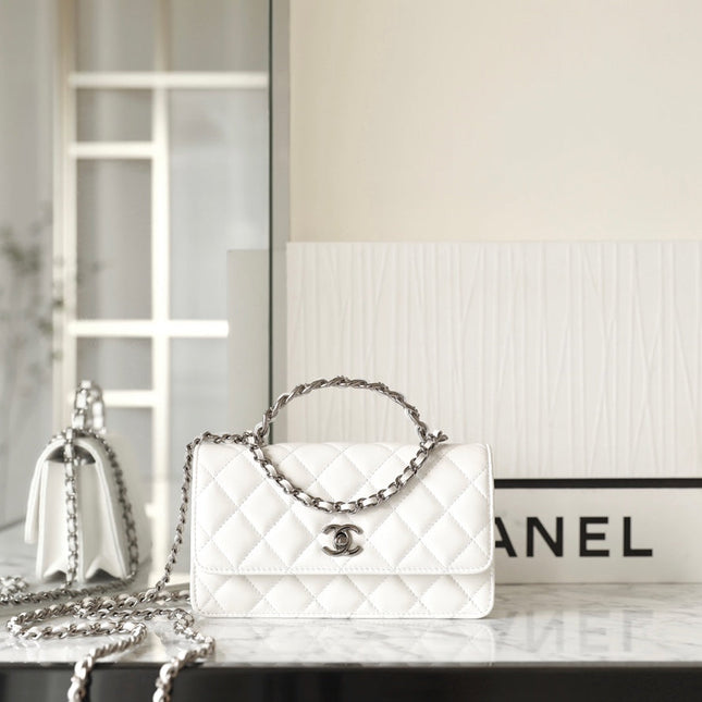 CC WOC 18.5 WHITE LAMBSKIN SILVER HARDWARE