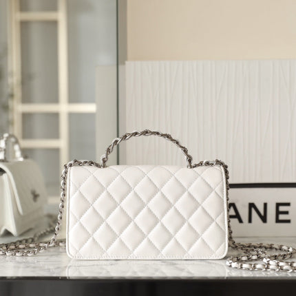 CC WOC 18.5 WHITE LAMBSKIN SILVER HARDWARE