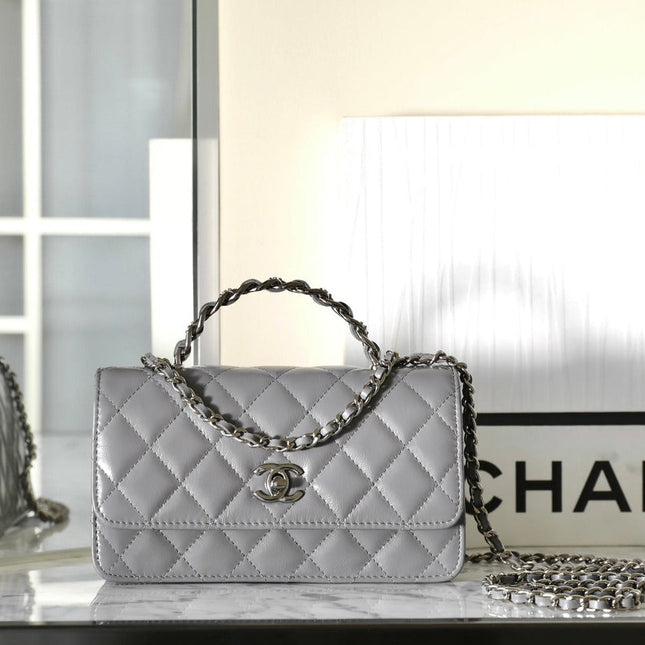 CC WOC 18.5 GREY LAMBSKIN SILVER HARDWARE