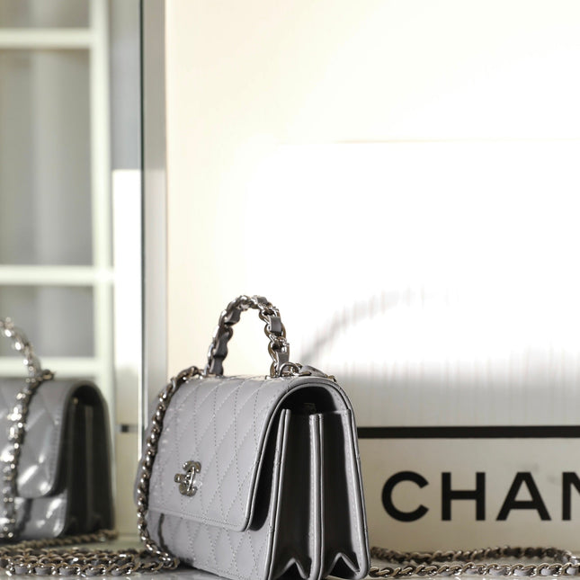 CC WOC 18.5 GREY LAMBSKIN SILVER HARDWARE