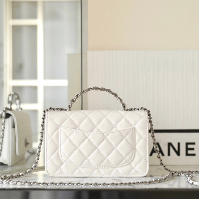 CC WOC 19 WHITE LAMBSKIN SILVER HARDWARE