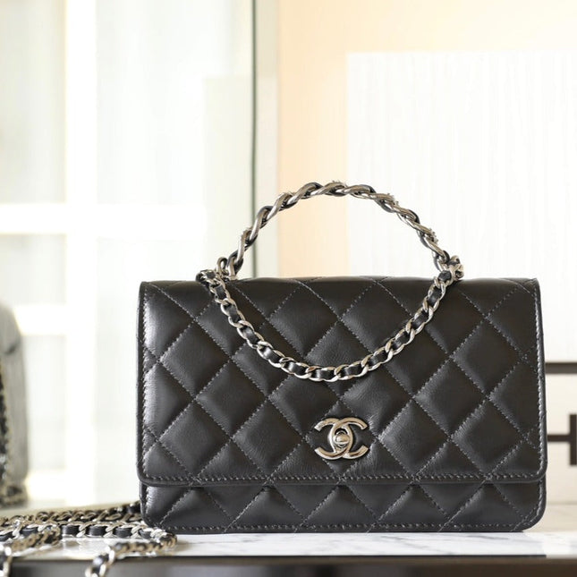 CC WOC 19 BLACK LAMBSKIN SILVER HARDWARE