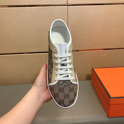 GG ACE BEIGE GREY LOW-TOP SNEAKERS