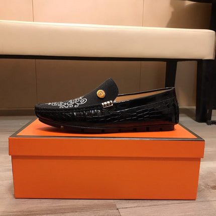 GG CROCODILE BLACK LOAFERS