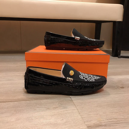 GG CROCODILE BLACK LOAFERS