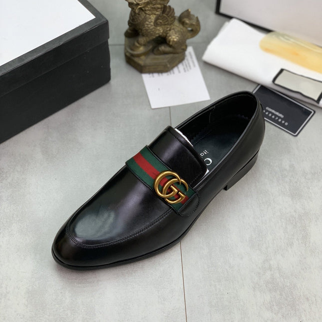 GG MEN'S BLACK LEATHER LOAFER