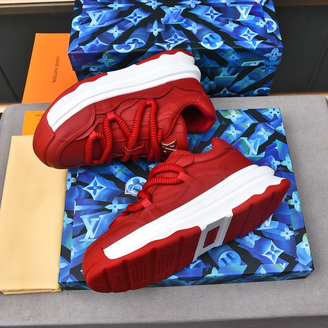 LV SNEAKERS RED LACE-UP