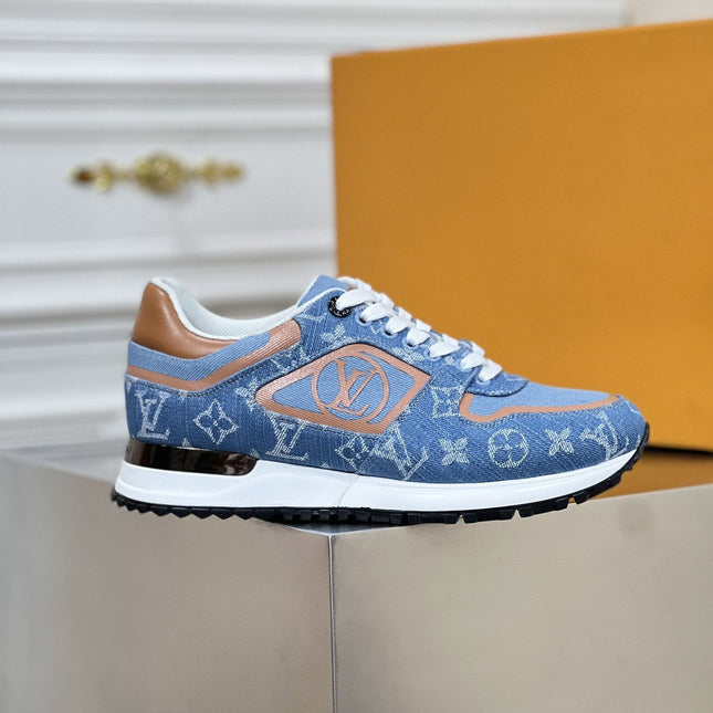 LV RUN AWAY SNEAKER IN BLUE DENIM FABRIC