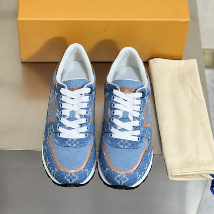 LV RUN AWAY SNEAKER IN BLUE DENIM FABRIC