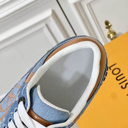 LV RUN AWAY SNEAKER IN BLUE DENIM FABRIC