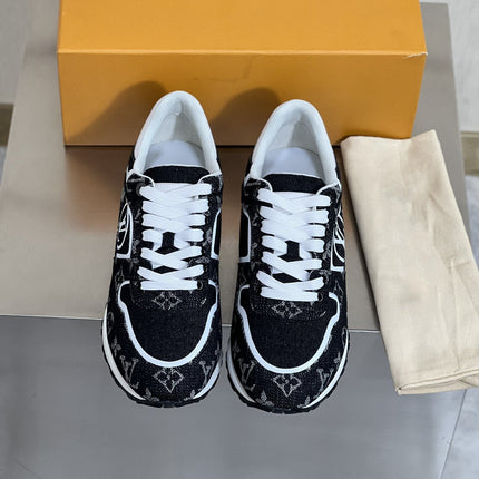 LV RUN AWAY SNEAKER IN BLACK DENIM FABRIC