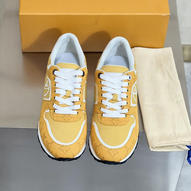 LV RUN AWAY SNEAKER IN YELLOW DENIM FABRIC