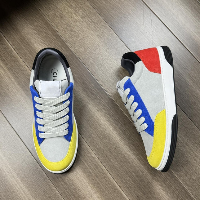 CC TRAINERS CALFSKIN BLUE YELLOW