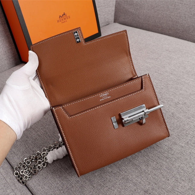 HM VERROU MINI BAG 17 RUSSET CALFSKIN