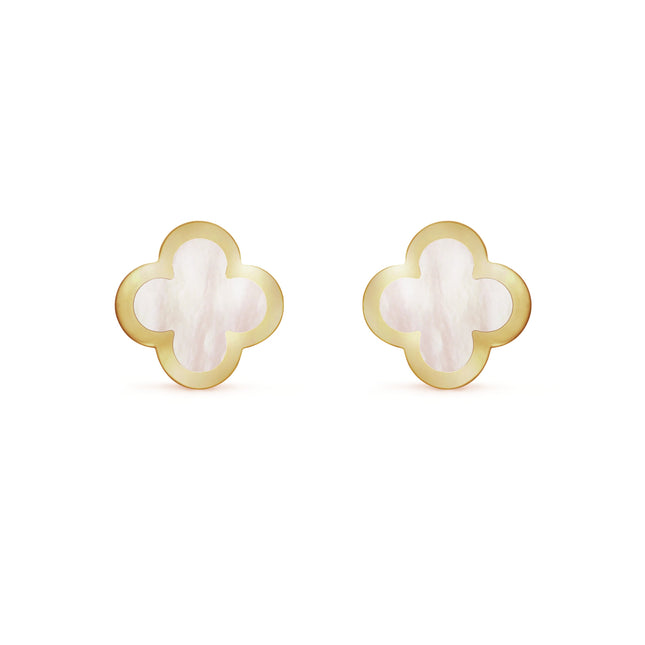 PURE CLOVER MOP PINK GOLD EARRINGS