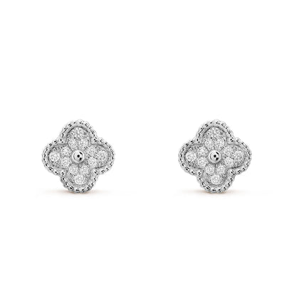 CLOVER MINI DIAMOND STUD EARRINGS