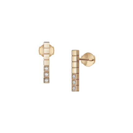 ICE CUBE PINK GOLD DIAMONDS EARRINGS