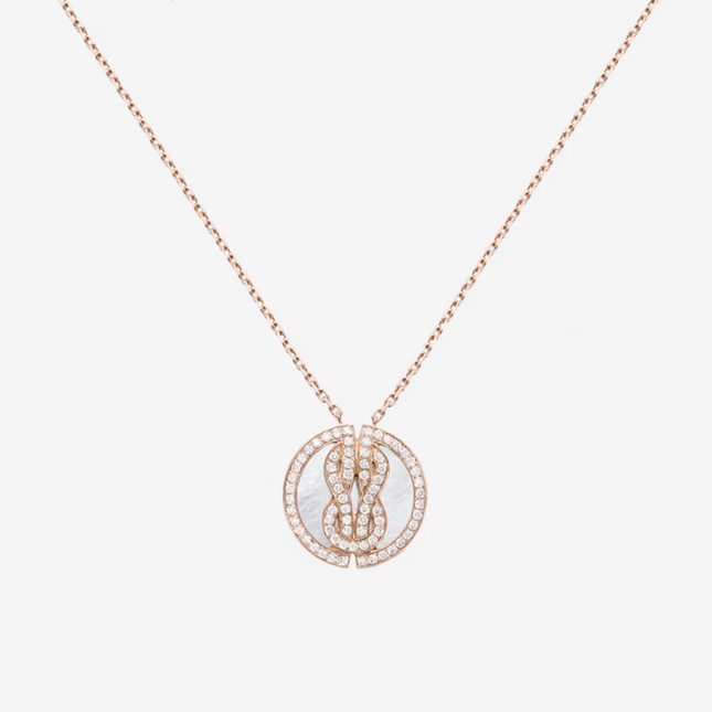 CHANCE INFINIE LUCKY MEDALS PINK GOLD NECKLACE