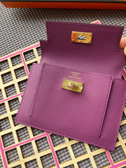 HM Kelly Pocket 13.5 Purple Epsom Ghw