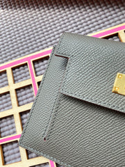 HM Kelly Pocket 13.5 Dark Grey Epsom Ghw