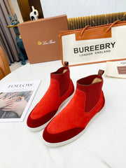 LP CHARMS ANKLE BOOTS RED ORANGE CASHMERE FABRIC