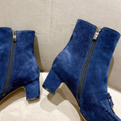 LP CHARMS ANKLE BOOTS METAL LOCK COBALT SUEDE