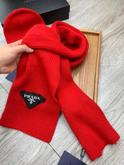 SET SCARF AND HAT IN CHERRY RED WOOL AND RABBIT FUR 386076