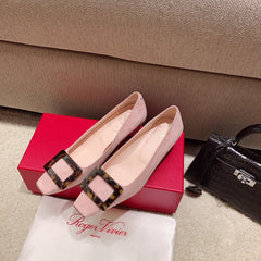 BELLE VIVIER PUMPS IN PINK SUEDE TORTOISESHELL BUCKLE
