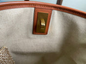 BUCKET 25 IN PRINTED CANVAS BROWN WHITE