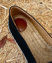 CHLOÉ 26S ESPADRILLE LOAFERS IN BLACK CANVAS