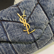 PUFFER BAG 29 IN BLUE GRADIENT DENIM GOLD HARDWARE