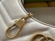 MARMONT SHOULDER BAG 21 IN WHITE CALFSKIN GOLD HARDWARE