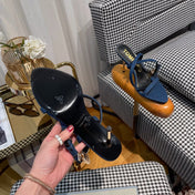 NAVY BLUE PADLOCK 105 DENIM SANDALS