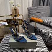 NAVY BLUE PADLOCK 105 DENIM SANDALS