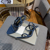 NAVY BLUE PADLOCK 105 DENIM SANDALS