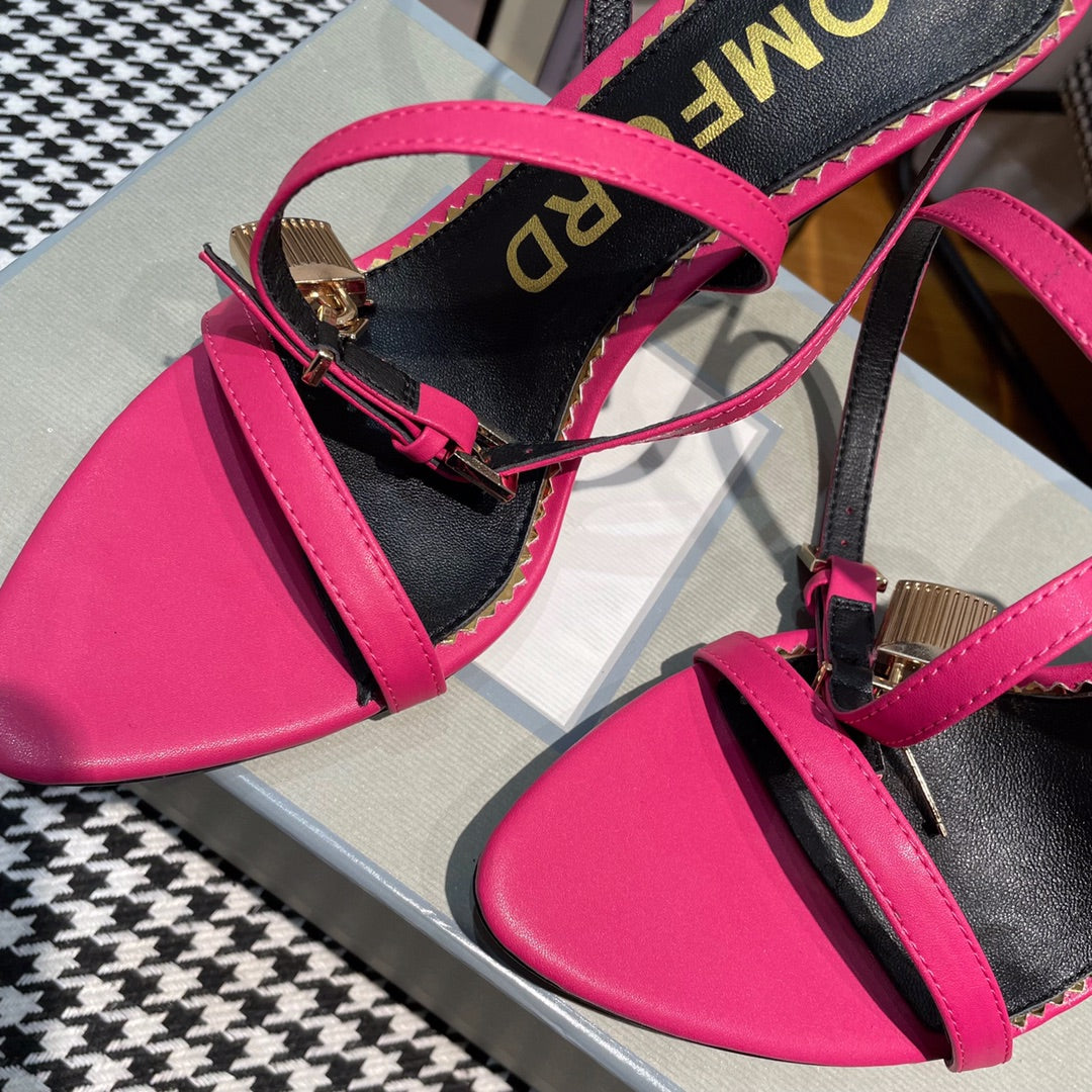 PUNCH PINK PADLOCK 105 LEATHER SANDALS