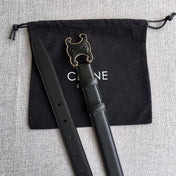 Medium Cuir Triomphe Belt 25mm Black Calfskin