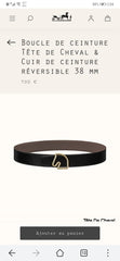 BOUCLE BELT BUCKLE & REVERSIBLE KHAKI BROWN LEATHER STRAP 38MM GOLD HARDWARE