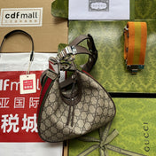 ATTACHE MINI BAG 23 IN BEIGE GG AND BROWN TRIM CALFSKIN