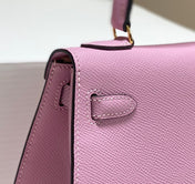 KELLY MINI 20 BAG IN BABY PINK CALFSKIN WITH GOLD HARDWARE